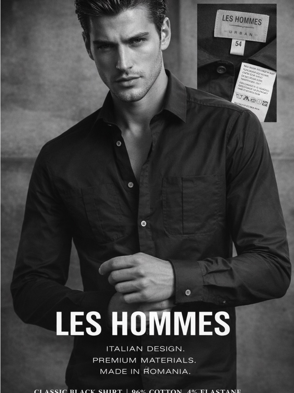 LES HOMMES URBAN — ORIGINAL 🔥
Les Hommes Black Long-Sleeve Dress Shirt